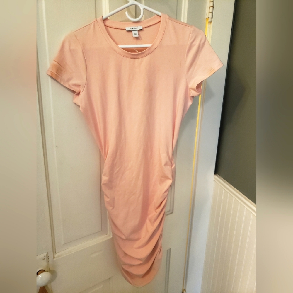 Nine West Ruched Soft T-shirt Dress